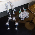 Luxury Star Stud Earrings Copper With Silver Pins Sparkling Zircon Elegant Light Luxury Jewelry view 4