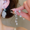 Luxury Star Stud Earrings Copper With Silver Pins Sparkling Zircon Elegant Light Luxury Jewelry view 1