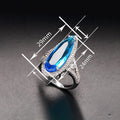 Extra Long Statement Futuristic Ring, Transparent Ocean Style Water Drop Fashion Accessory view 4