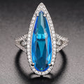 Extra Long Statement Futuristic Ring, Transparent Ocean Style Water Drop Fashion Accessory view 5