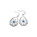 Korean Style Copper Flower Stone Waterdrop Hollow Earrings Necklace Jewelry Set For Women view 5