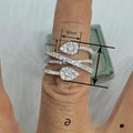 Women's Teardrop Cross Line Four Row Zircon Ring, Light Luxury European Style Fashion Jewelry view 4