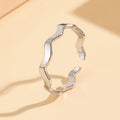 Minimalist Wavy Line Open Ring For Women, Adjustable Everyday Statement Jewelry view 3