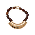2026 New Acrylic Beaded Metal Irregular Geometric Statement Clavicle Necklace Old Money Style view 5