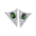Copper Triangle Rhinestone Stud Earrings With Silver Pins, European Statement Light Luxury Jewelry view 5