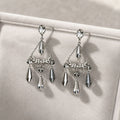 Women's Elegant Alloy Pearl Flower Stud Chandelier Crystal Teardrop Tassel Fashion Earrings view 4