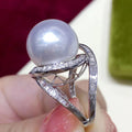 Baroque Style Faux Pearl Glossy Ring For Women Court Style Designer Jewelry view 2