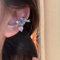 Copper Zircon Grape Heart Clip-on Earrings Sweet No Piercing Ear Cuff Jewelry For Women view 2
