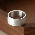 Silver Plated Copper Wide Plain Band Ring For Women, Minimal Commuter Daily Fashion Jewelry view 3