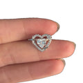 Luxury Copper Zircon Heart Starburst Clip-on Earrings For Women Sweet No Piercing Ear Cuffs view 5