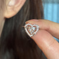 Luxury Copper Zircon Heart Starburst Clip-on Earrings For Women Sweet No Piercing Ear Cuffs view 3