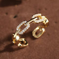 Open Hoop Metal Minimalist Ring For Women, Cool Style Adjustable Commuter Fashion Finger Ring view 1