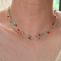 Sweet Colorful Glass Round Bead Necklace Minimalist Old Money Style Geometric Clavicle Chain view 1