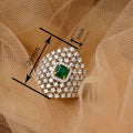 Luxury Hollow Wax Set Zircon Ring, Elegant High End Women's Statement Jewelry Accessory view 4