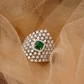 Luxury Hollow Wax Set Zircon Ring, Elegant High End Women's Statement Jewelry Accessory view 5