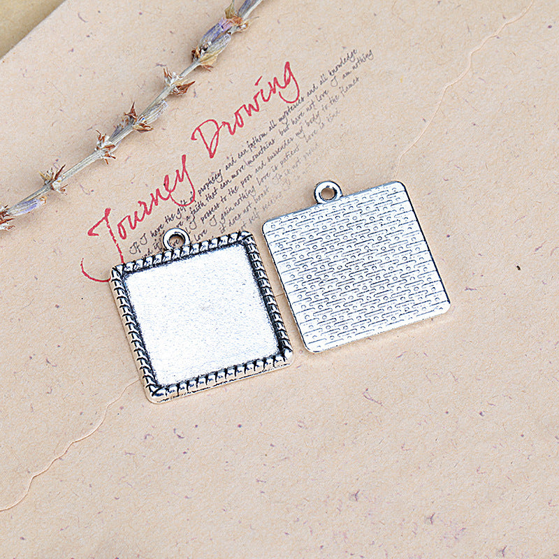 20mm Twisted Edge Square Pendant Tray Bezel Setting