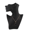 Gold Tone Crystal Cluster Hamsa Evil Eye Pendant Necklaces in Two Colors view 3