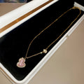 18K Gold Plated Zircon Gourd Acetate Necklace Light Luxury Geometric Collarbone Chain view 4