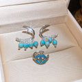 Copper Zircon Round Horseshoe Pendant Clip-on Earrings Light Luxury Geometric Style view 2