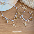 Faux Pearl Beaded Shell Starfish Jewelry Set With Necklace Bracelet Earrings For Sweet Resort Style view 4