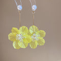 Artificial Crystal Flower Stud Earrings Sweet Summer Beach Vacation Elegant Style view 4
