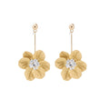 Artificial Crystal Flower Stud Earrings Sweet Summer Beach Vacation Elegant Style view 5