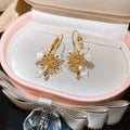 Sweet Spring Flower Copper Zircon Enamel Stud Earrings, Playful Floral Earrings For Women view 4
