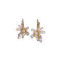 Sweet Spring Flower Copper Zircon Enamel Stud Earrings, Playful Floral Earrings For Women view 5