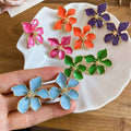 2026 New Alloy Enamel Small Flower Stud Earrings Sweet Minimalist Summer Fresh Jewelry view 1