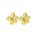 2026 New Alloy Enamel Small Flower Stud Earrings Sweet Minimalist Summer Fresh Jewelry view 5