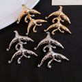 Alloy Irregular Pearl Rhinestone Stud Earrings With Silver Posts Geometric Western Style view 4