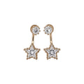 Copper Zircon Star Jewelry Set With Stud Earrings And No-Pierce Ear Cartilage Clips view 5