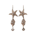 European American Style Iron Starfish Conch Pendant Necklace Bracelet Stud Earrings Jewelry Set view 5