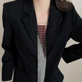 Minimalist Glass Geometric Tassel Necklace For Women Chic Collarbone Chain Choker view 3