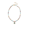 Vintage Tiger Eye Stone Beaded Starfish Necklace Summer Forest Style Collarbone Choker for Women view 5