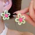 Summer Dopamine Hollow Flower Acrylic Stud Earrings Sweet Cute Minimalist Fashion Jewelry view 4