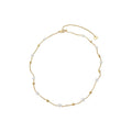 French Vintage Metal Round Beaded Faux Pearl Necklace Old Money Geometric Collarbone Jewelry view 5