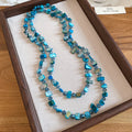 Irregular Shell Beaded Layered Sweater Necklace For Women, Old Money Geometric Beach Vacation Style view 2
