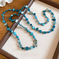 Irregular Shell Beaded Layered Sweater Necklace For Women, Old Money Geometric Beach Vacation Style view 4