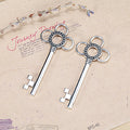 Round Flower Key Metal Charm in 4 Finishes for Jewelry Crafts view 3