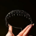 Light Luxury Artificial Crystal Geometric Round Lace Tassel Choker Necklace view 4
