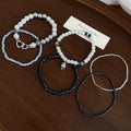 Bohemian Multi-Layer Faux Pearl Geometric Circle Bangle Bracelet, Ethnic Style For Women view 4
