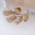 Light Luxury Floral Enamel Faux Pearl Stud Earrings For Women Elegant Silver Needle Jewelry view 4