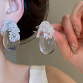 Ethnic Style Resin Teardrop Pendant Drop Earrings With Silver Pins, Vintage Minimalist Jewelry view 4