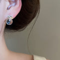 Minimalist Cool Style Resin Round Pendant Drop Earrings With Silver Posts For Women view 4