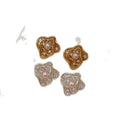 18K Gold Plated Zircon Flower Faux Pearl Clip-on Earrings For Women Light Luxury Floral Jewelry view 5