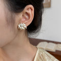 French Style Alloy Floral Firework Stud Earrings With Rhinestone Enamel Sweet OL Design view 4