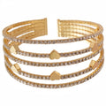 Gold Plated Copper Zircon Geometric Clasp Bangle Light Luxury Round Designer Bracelet view 5