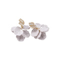 French Vintage Faux Pearl Flower Petal Clip-on Earrings Elegant Niche Design Women's Jewelry view 5