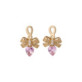 Elegant Copper Zircon Bow Pendant Clip-on Earrings for Non-Pierced Ears view 5